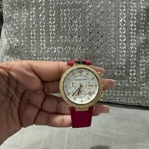 Michael Kors MK2297 Parkers Pink Leather Women's Watch
